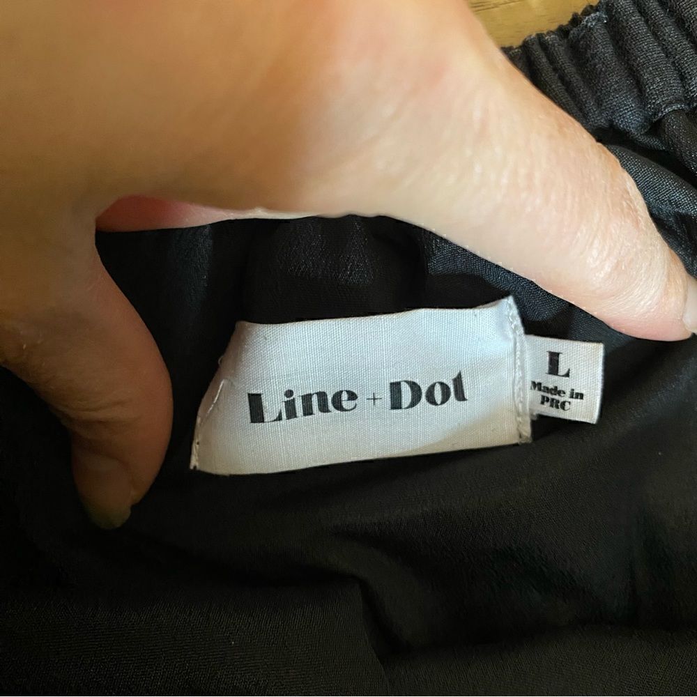 Line & Dot Black Concorde Ruffle Mini Linen Dress Size Large - Picture 6 of 10